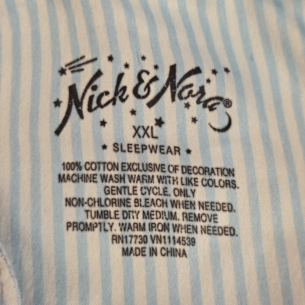Nick & Nora Sock Monkey Cloud Print Cotton Novelty Sleep Shirt Gown Tunic XXL - Picture 8 of 8